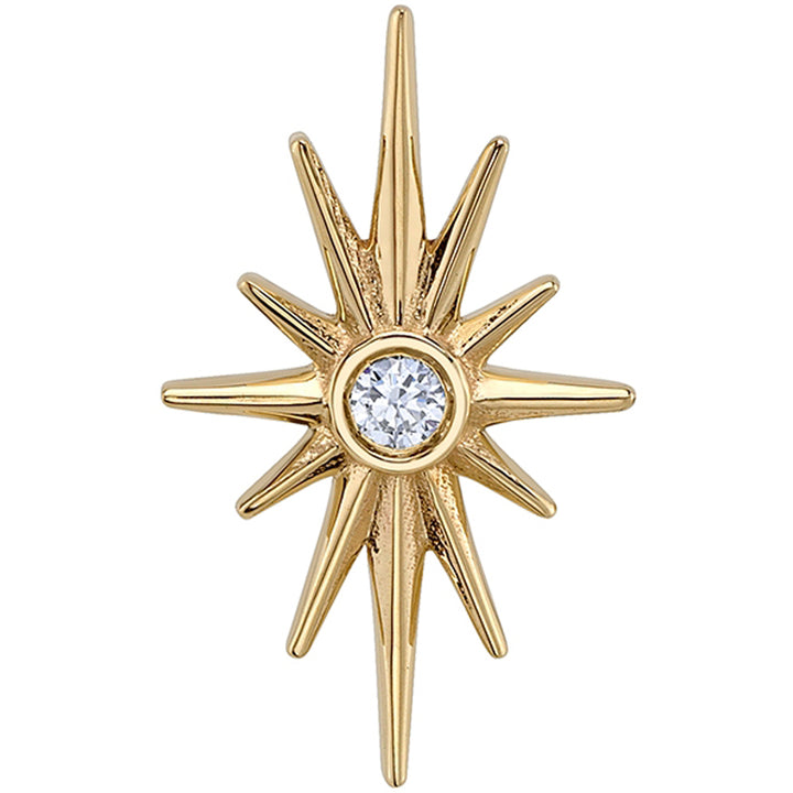"North Star" Threaded End in Gold & Platinum with White CZ
