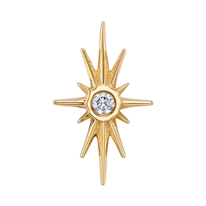 "North Star" Threaded End in Gold & Platinum with White CZ
