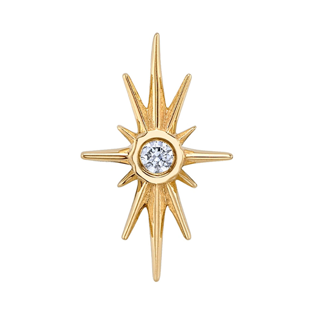 "North Star" Threaded End in Gold & Platinum with White CZ