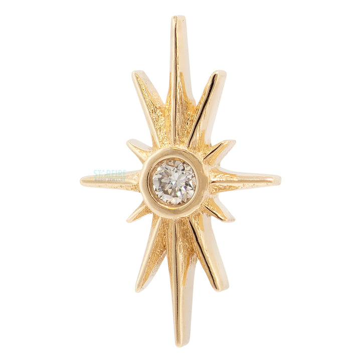 threadless: "North Star" Pin in Gold & Platinum with DIAMOND