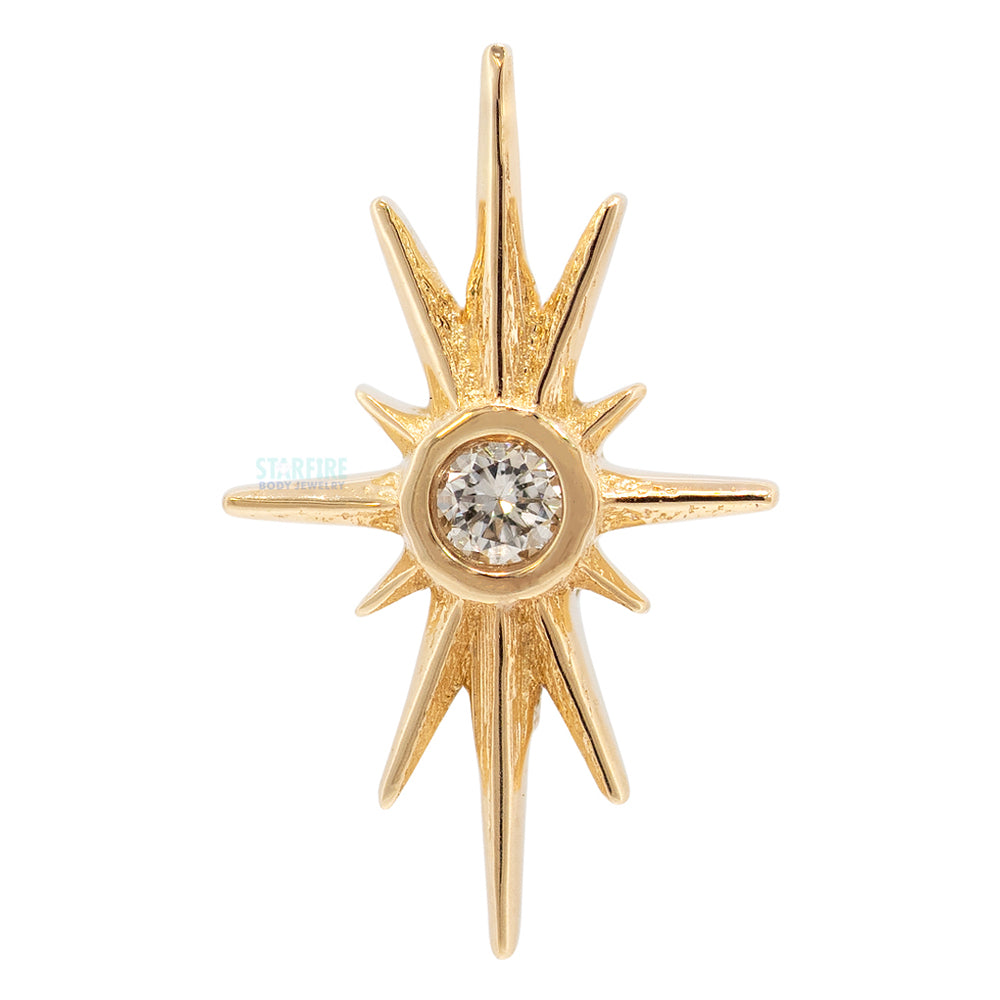 threadless: "North Star" Pin in Gold & Platinum with DIAMOND