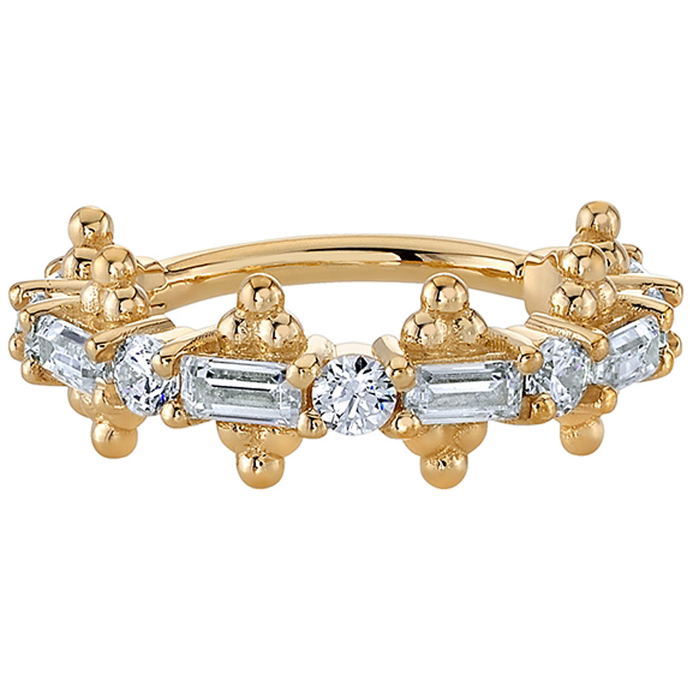 "Closer" Hinge Ring in Gold with White CZ's