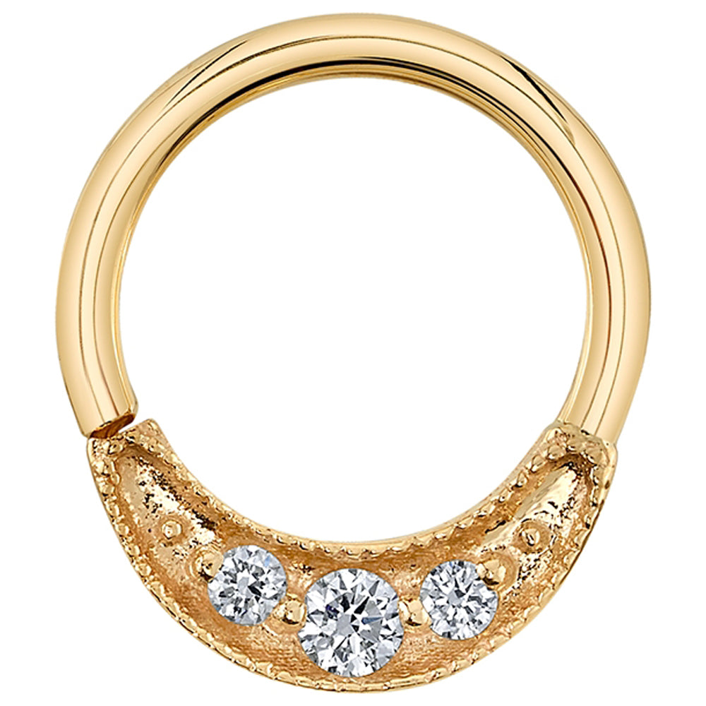 "Lacey" Seam Ring in Gold with DIAMONDS