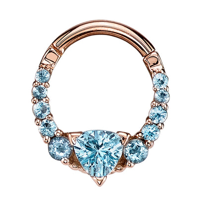 "Carina" Hinge Ring in Gold with Swiss Blue Topaz'