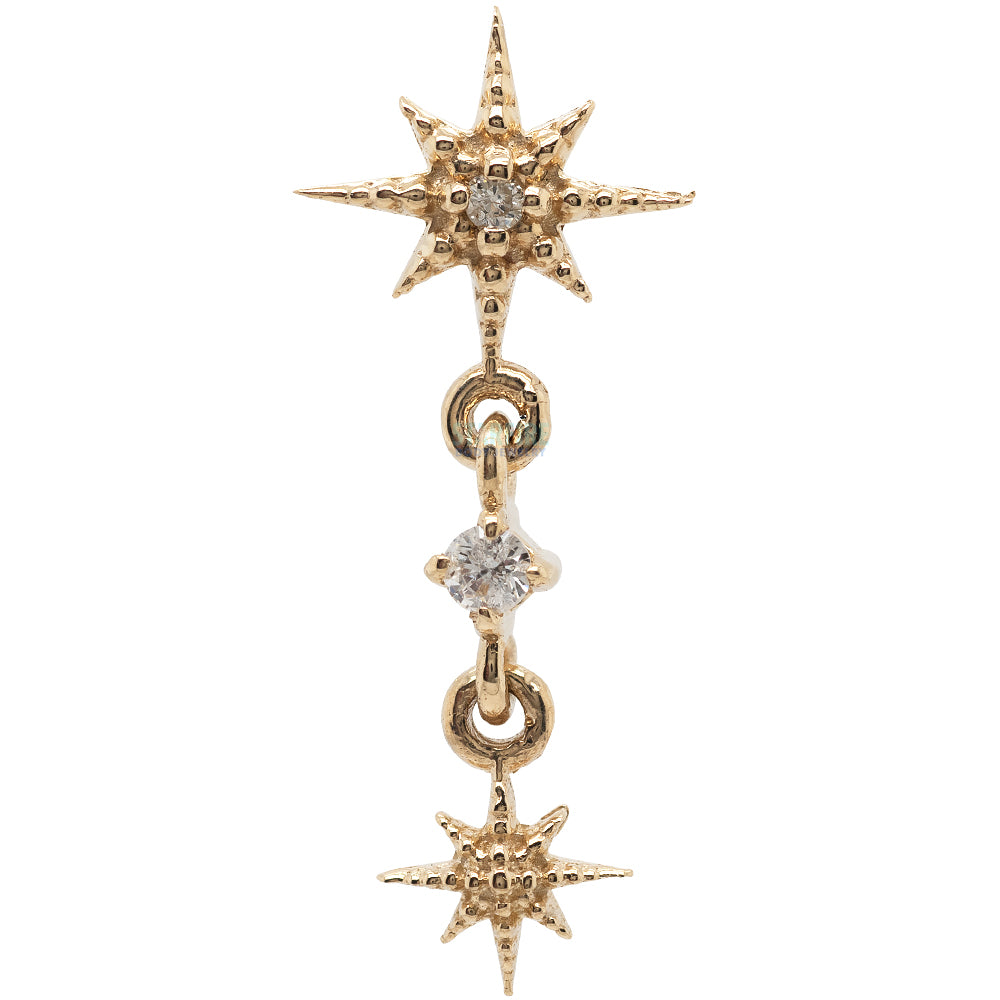 threadless: "Lumina" Pin with Dangle in Gold with Gemstones