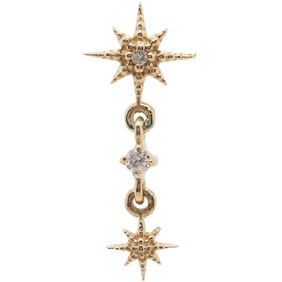 threadless: "Lumina" Pin with Dangle in Gold with Gemstones