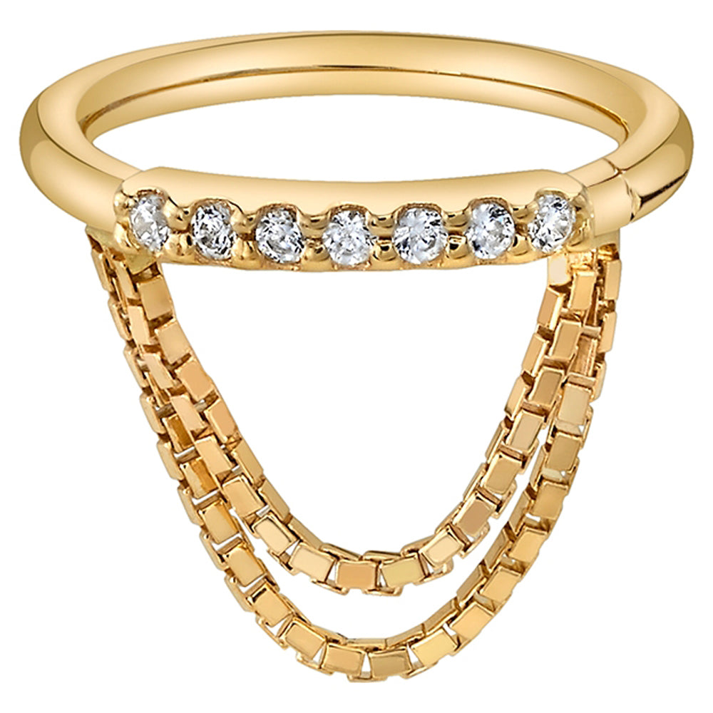 "Machina" Seam Ring in Gold with DIAMONDS