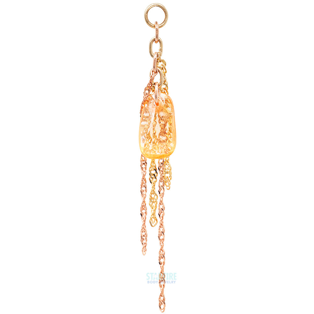 "Sapphire Charm 7" Chain Charm in Gold