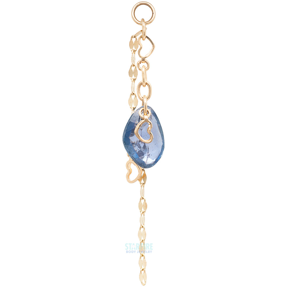 "Sapphire Charm" Chain Charm in Gold