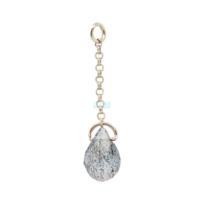 Labradorite Briolette Chain Charm in Gold