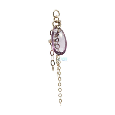 Purple Sapphire Chain Charm in Gold