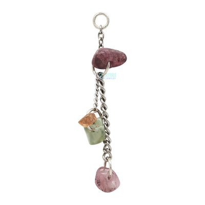 "Field Trip" Chain Charm in Gold with Gemstones