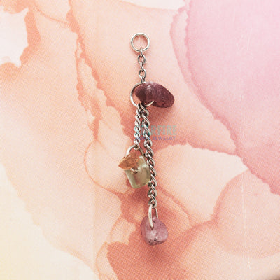 "Field Trip" Chain Charm in Gold with Gemstones