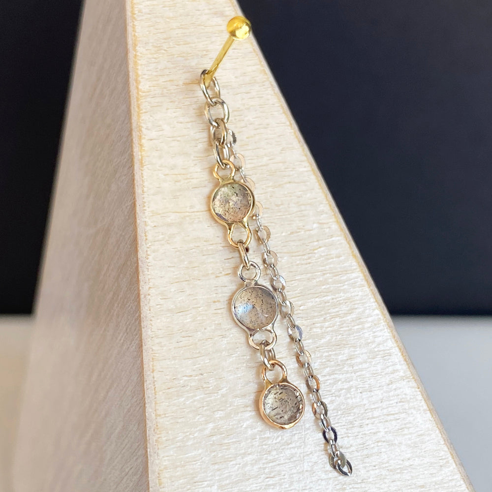 Tritone "Labradorite Love" Chain Charm in Gold with Labradorite