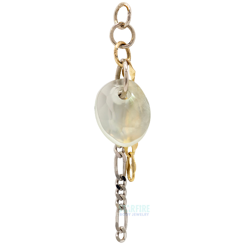 "The Glow" Chain Charm in Gold with Quartz