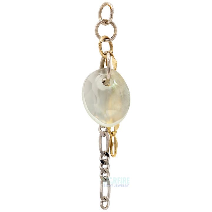 "The Glow" Chain Charm in Gold with Quartz