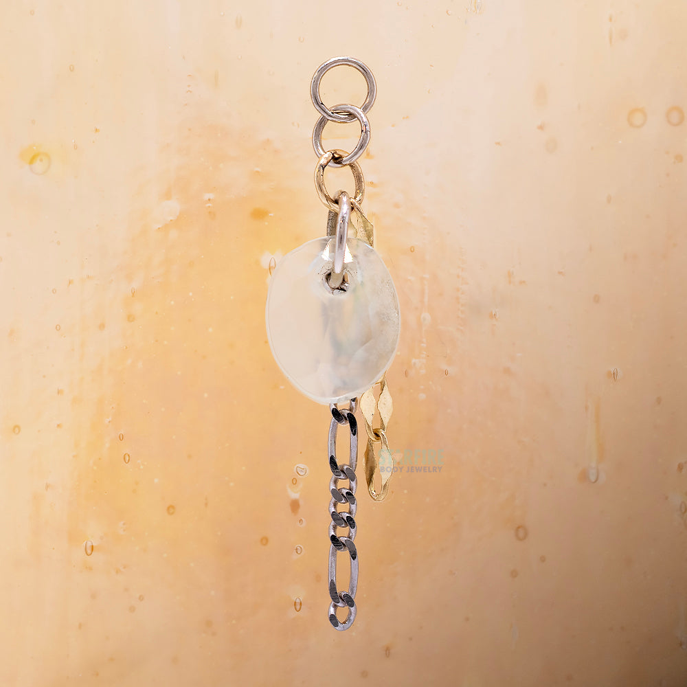 "The Glow" Chain Charm in Gold with Quartz