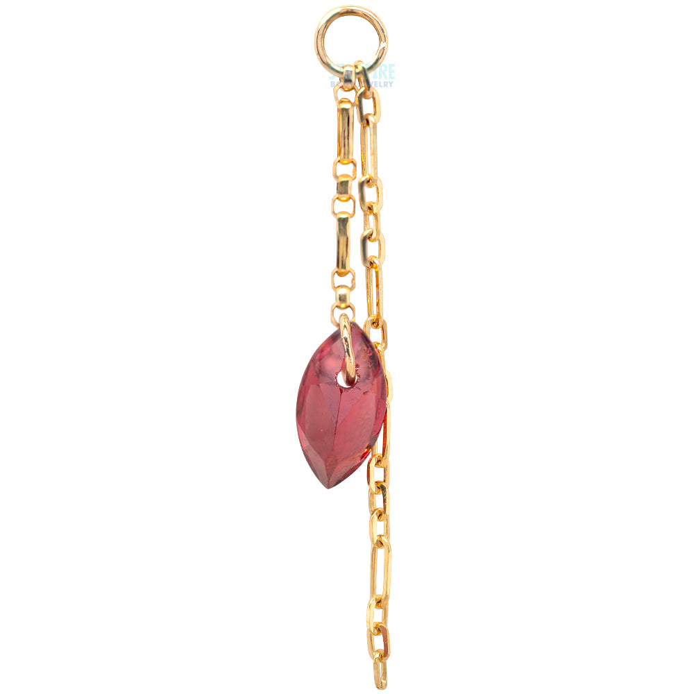 "Issues" Chain Charm in Gold with Purple Garnet