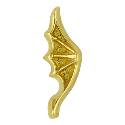 "Swooping Bat Wing" Threaded End in Gold