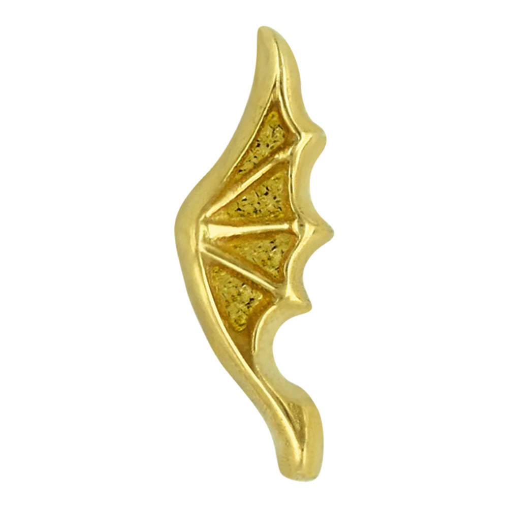 "Swooping Bat Wing" Threaded End in Gold