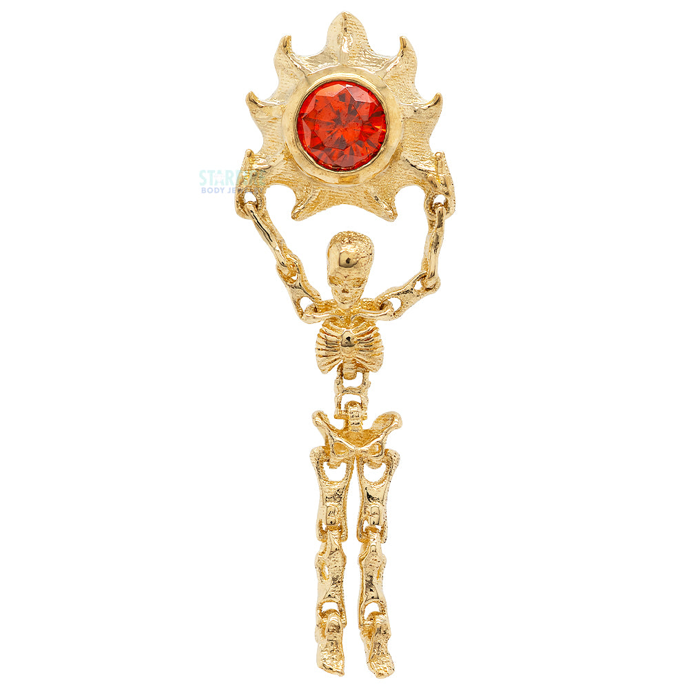 2.5mm "Golden Requiem" Threaded End in Yellow Gold with Brilliant-Cut Gem
