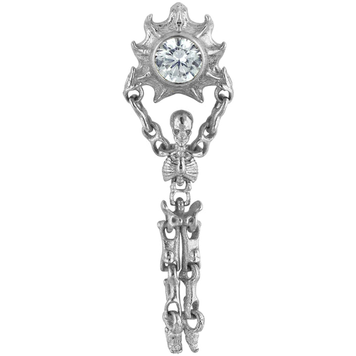 3mm "Golden Requiem" Threaded End in White Gold with Brilliant-Cut Gem