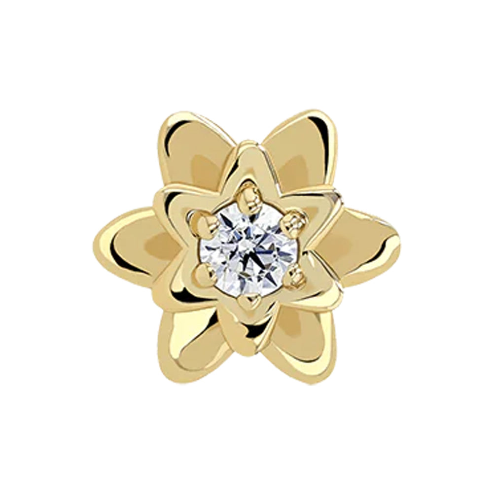 2mm "Petaluma" Threaded End in Yellow Gold with Brilliant-Cut Gem