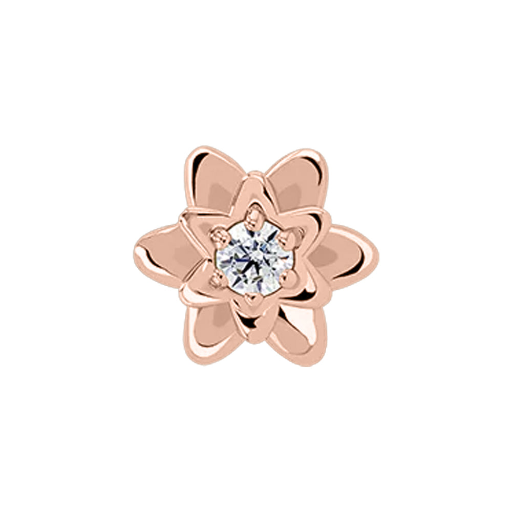 1.5mm "Petaluma" Threaded End in Rose Gold with Brilliant-Cut Gem