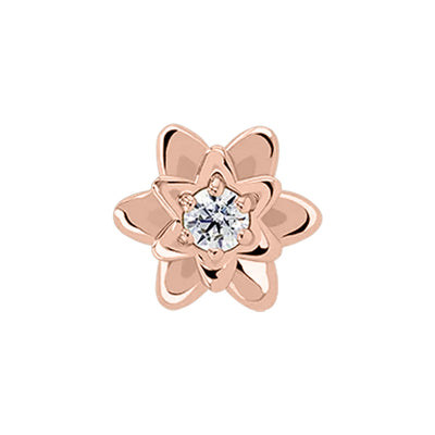 1.5mm "Petaluma" Threaded End in Rose Gold with Brilliant-Cut Gem