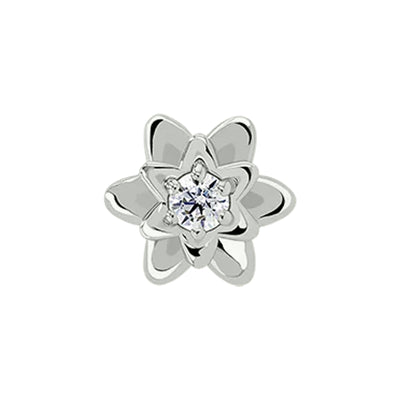 1.5mm "Petaluma" Threaded End in White Gold with Brilliant-Cut Gem