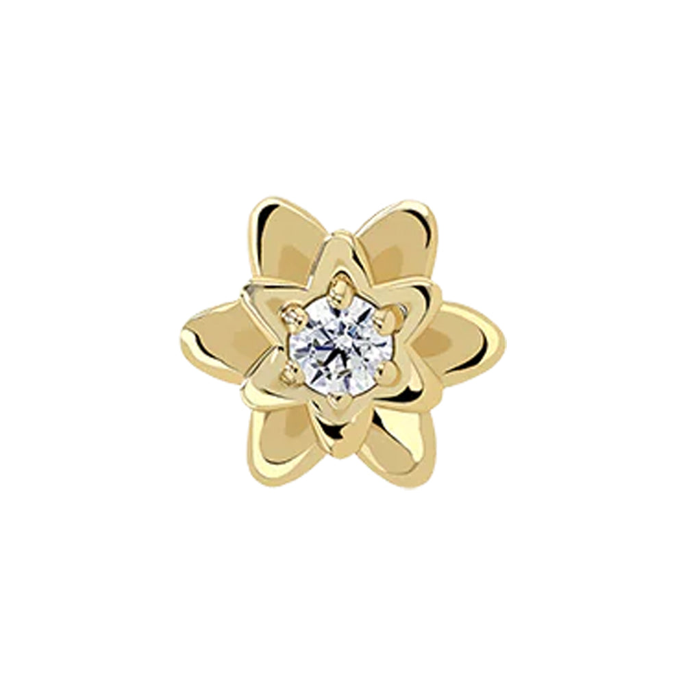 1.5mm "Petaluma" Threaded End in Yellow Gold with Brilliant-Cut Gem