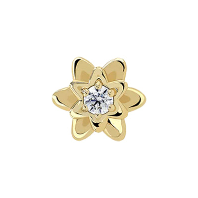 1.5mm "Petaluma" Threaded End in Yellow Gold with Brilliant-Cut Gem