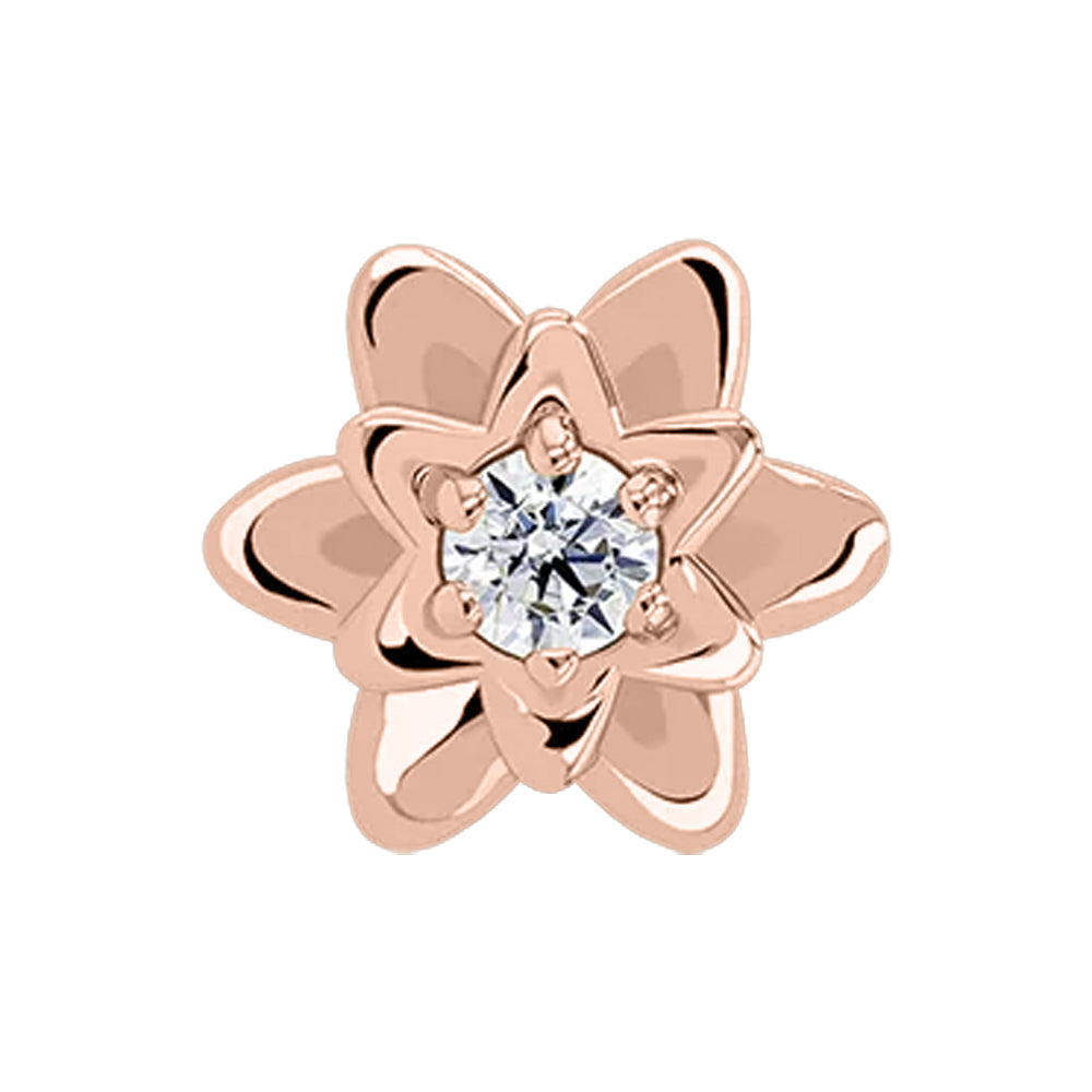 2mm "Petaluma" Threaded End in Rose Gold with Brilliant-Cut Gem