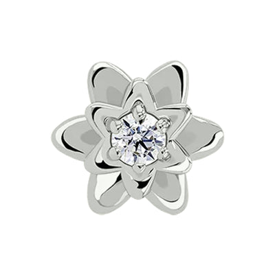 2mm "Petaluma" Threaded End in White Gold with Brilliant-Cut Gem