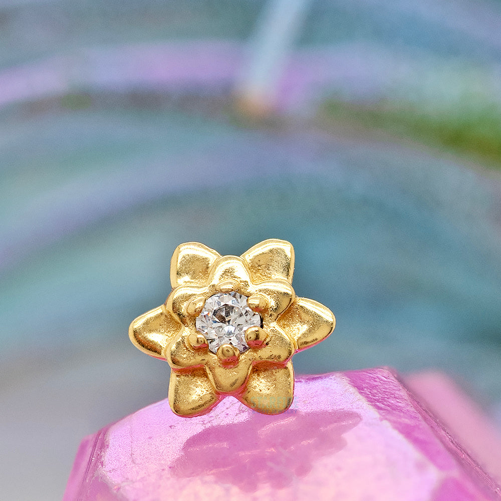 threadless: 1.5mm "Petaluma" End in Gold with Brilliant-Cut Gem