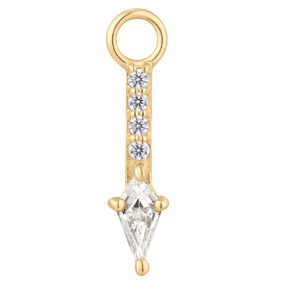 "Mercer" Charm in Gold with CZ's