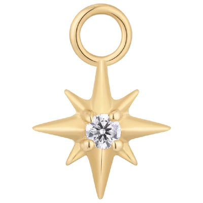 "Luminary" Charm in Gold with CZ