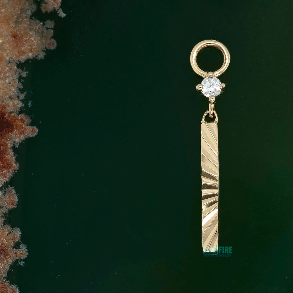 "Labyrinth" Charm in Gold with CZ