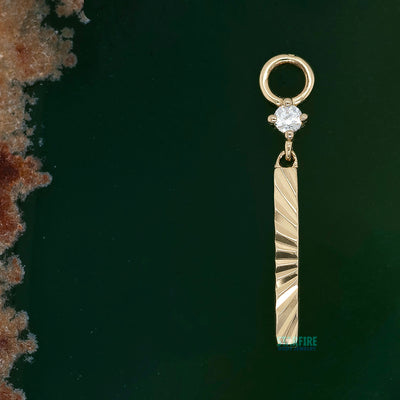 "Labyrinth" Charm in Gold with CZ