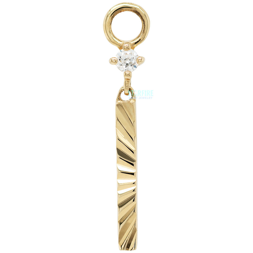 "Labyrinth" Charm in Gold with CZ