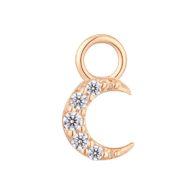 "Lunette" Charm in Gold with CZ's