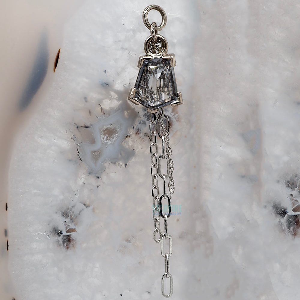 Geometric Cut Umba Origin Sapphire Chain Charm in Gold - 7mm