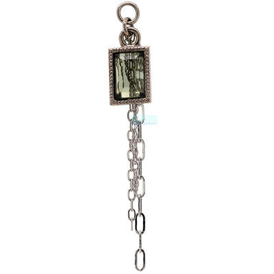 Geometric Cut Kenya Origin Sapphire Chain Charm in Gold - 7.4mm