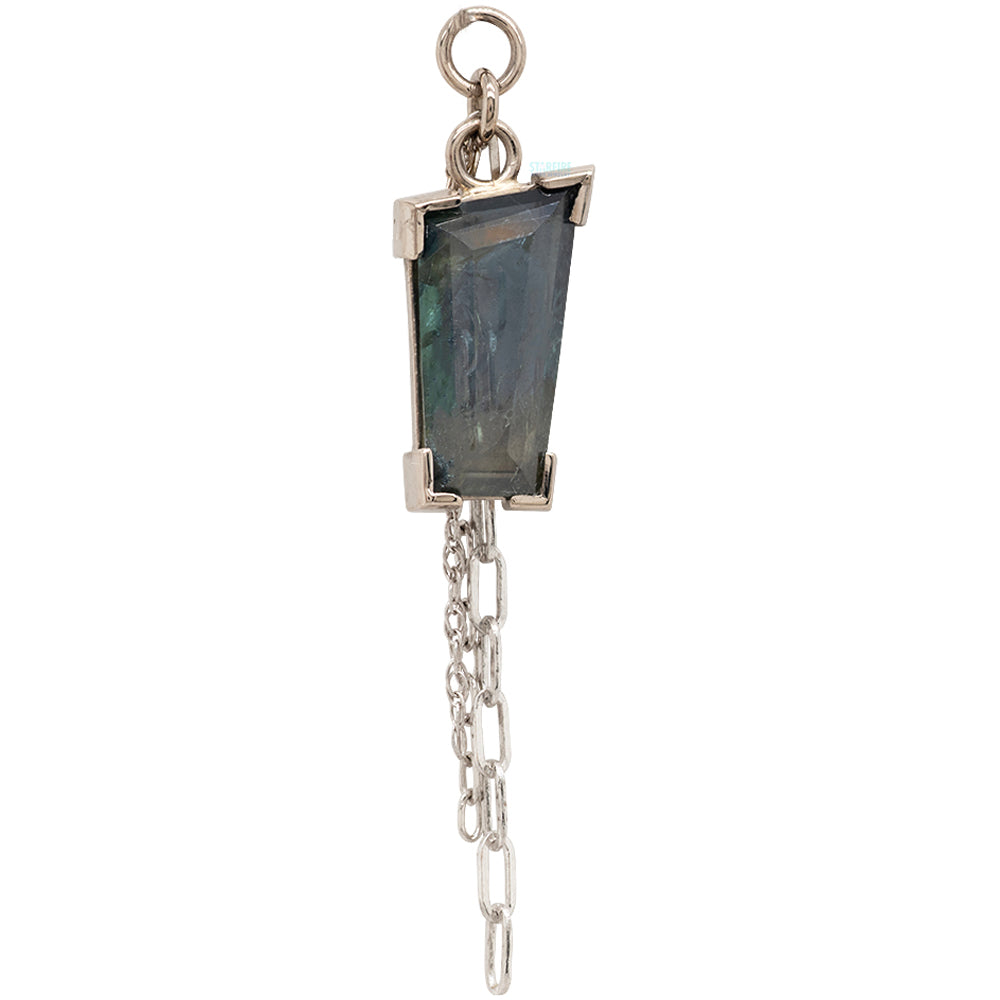 Madagascar Sapphire Chain Charm in Gold - 10.8mm