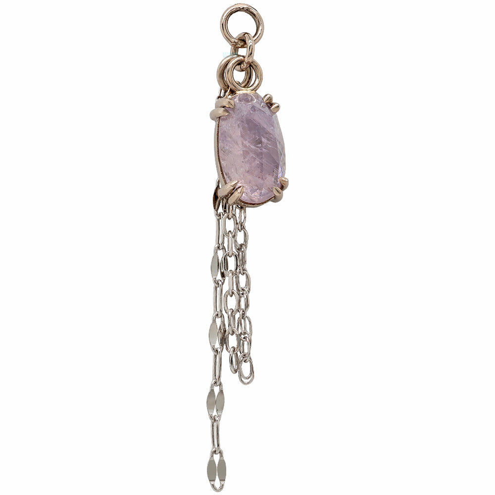 Rose Cut Umba Sapphire Chain Charm in Gold - 5.7mm