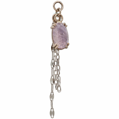 Rose Cut Umba Sapphire Chain Charm in Gold - 5.7mm