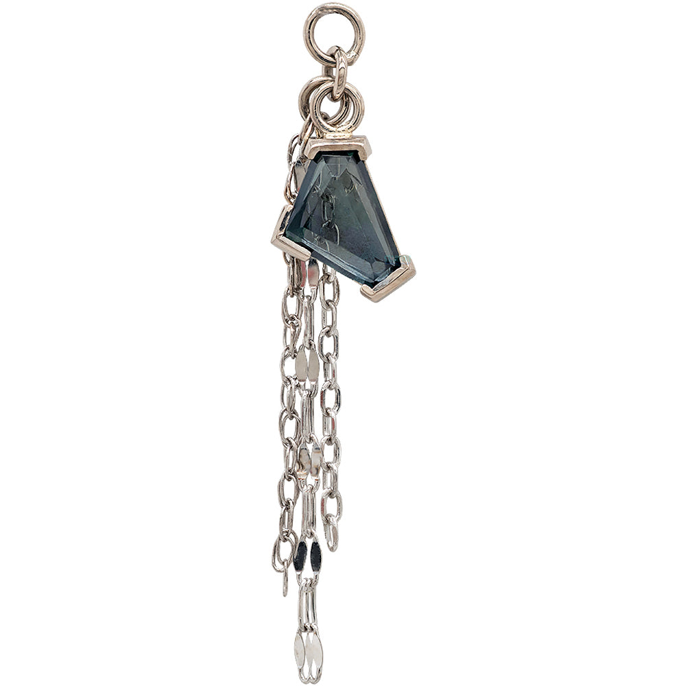 Madagascar Sapphire Chain Charm in Gold - 8.1mm