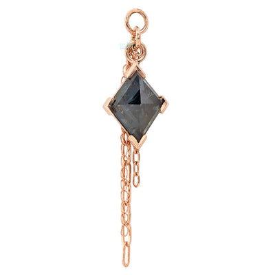 Geometric Cut Madagascar Sapphire Chain Charm in Gold - 10mm