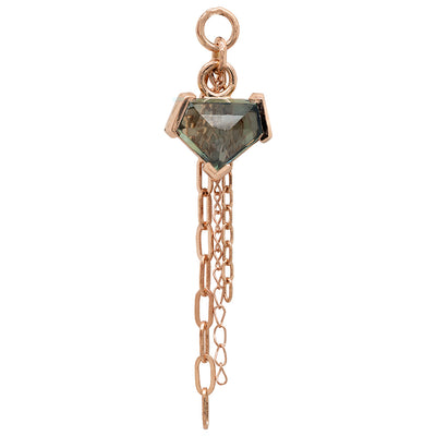 Geometric Cut Madagascar Sapphire Chain Charm in Gold - 7.4mm