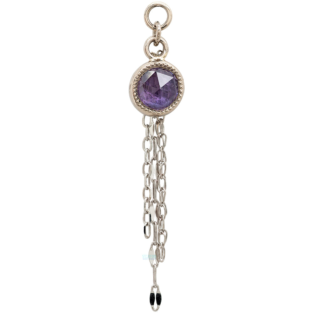 Rose cut Winza Sapphire Chain Charm in Gold